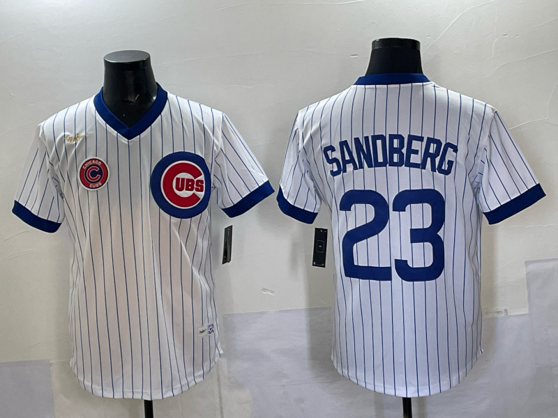 Men Chicago Cubs #23 Sandberg white Nike MLB 2025 jersey 009->san francisco 49ers->NFL Jersey